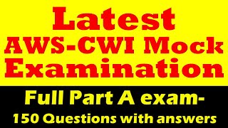 Famous AWS CWI Part A mock examination with latest questions and answers Wealth