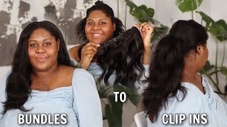 ‍♀NO SEWING  TURN BUNDLES INTO CLIP IN EXTENSIONS ft Curls Queen