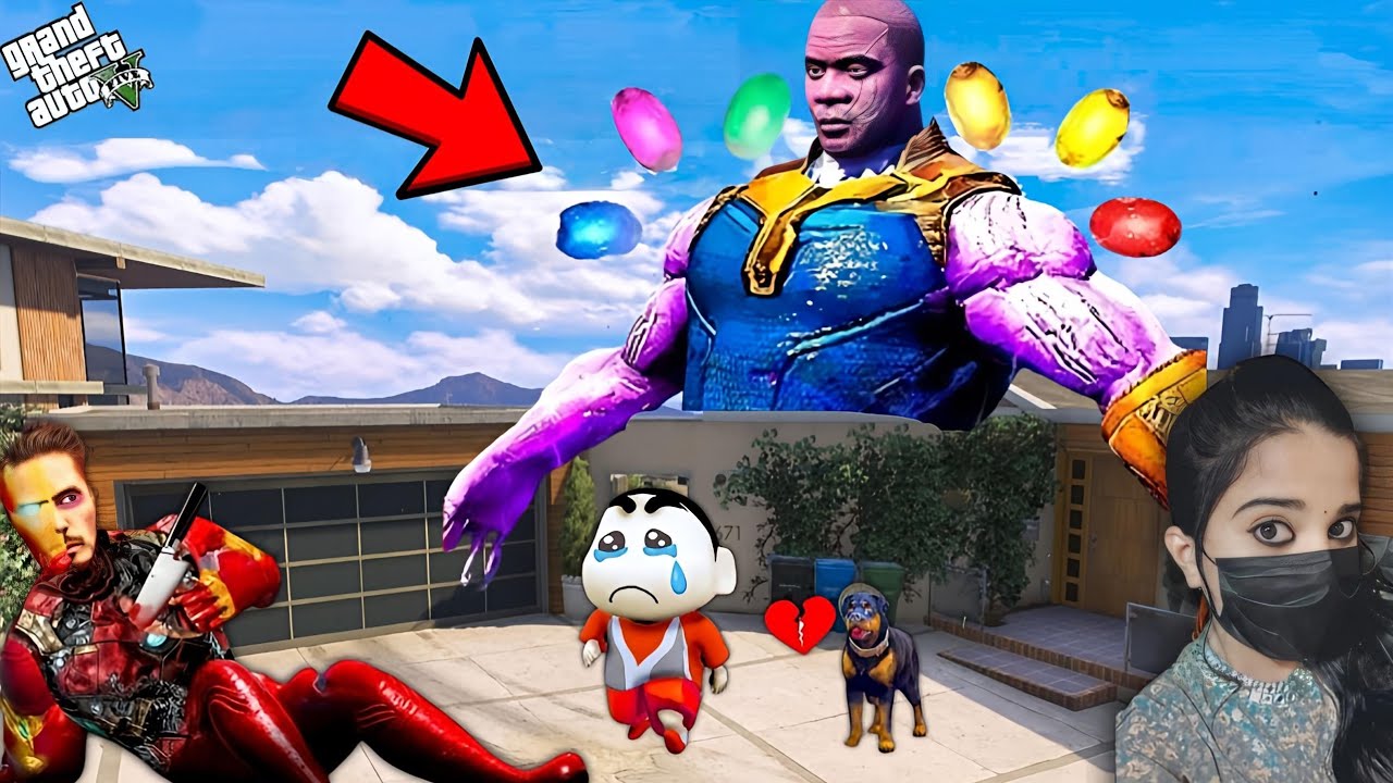 Franklin Becomes Thanos & Killed Iron Man | Shinchan - GTA5 #161
