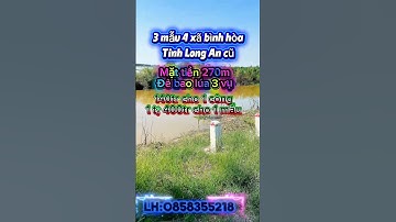 3 mẫu 4 xã bình hòa tỉnh LongAn mat tiền 270m 140tr cho 1000m2 lh0858355218 #batdongsan