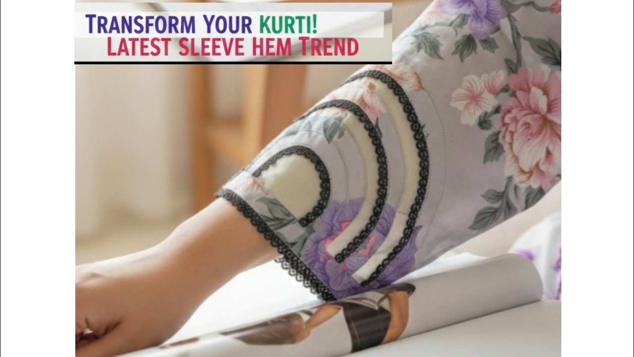 Latest Kurti Sleeve Hem Design Cutting & Stitching Method | Easy Step by Step Tutorial