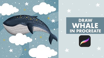 Magical WHALE Anyone Can Draw - Easy Step-By-Step Procreate Tutorial - Digital Illustration On iPad🐋