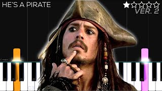 Pirates of the Caribbean - HE’S A PIRATE | EASY Piano Tutorial Resimi