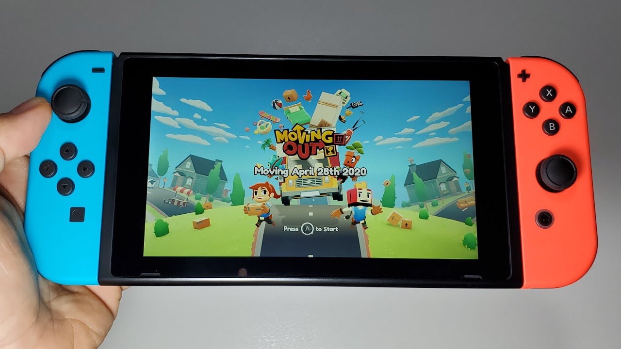 Moving Out Nintendo Switch handheld gameplay
