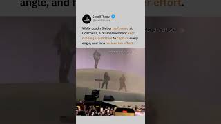Camerawoman 'Full Sprint Filming' onstage for Justin Bieber at Coachella goes viral 😭🎥 #justinbieber