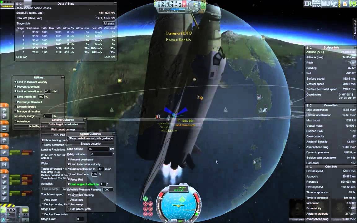 Kerbal Space Shuttle - Simulating double engine failure - YouTube