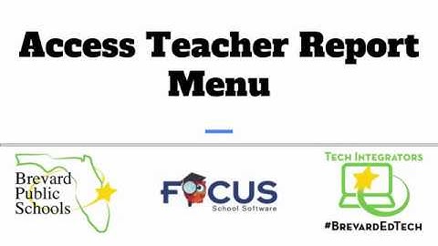 Access Teacher Report Menu