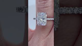 $5500 3.53CTW Colorless Radiant Lab Grown Diamond Hidden Halo Engagement Ring at LCRings.com