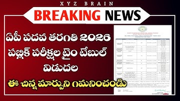 AP 10th Class Public Exams 2026 Time Table Released|| Ap 10th  public exams time table 2026 released