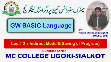 Lec#2 GW BASIC language