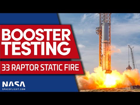 SpaceX 33-Engine Static Fire of Booster 7
