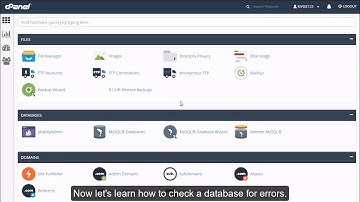 How To Check a MySQL Database for Errors in CPanel