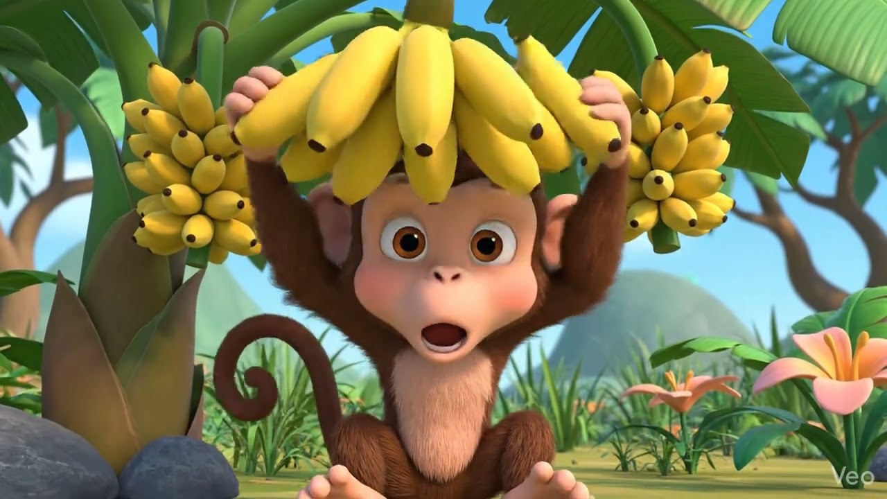 Animated Monkey Banana Mishap Video