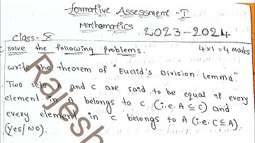 FA-1 Maths Question Paper 10th class 2023-24 💯✍️