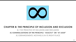 Combinatorics 8.2 Generalizations of The Principle - “Exactly” or “At Least”