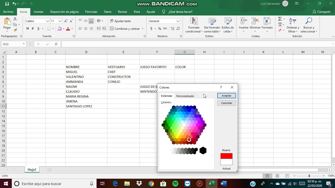 Lista En Excel Colores Combinado Y Centrado Youtube