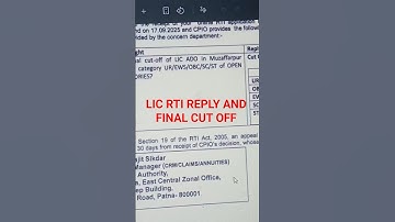 LIC ADO RTI REPLY AND FINAL CUT OFF