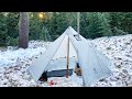 Hot Tent Camping in Snow on Mount Hood