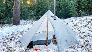 Hot Tent Camping in Snow on Mount Hood