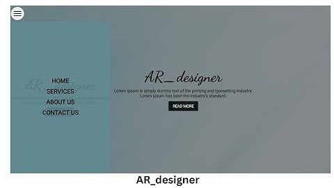 Pure CSS Hamburger Menu With Cool Overlay Animation | Html Css JavaScript Project | Ar_Designer