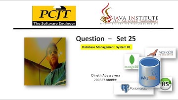 DBMS Question Series | Set 25| 1st Year |Java Institute| Dineth Abeysekera