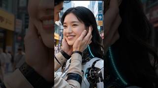 Pretty robot on street #ai #aivideo #robot #humanoid #shorts