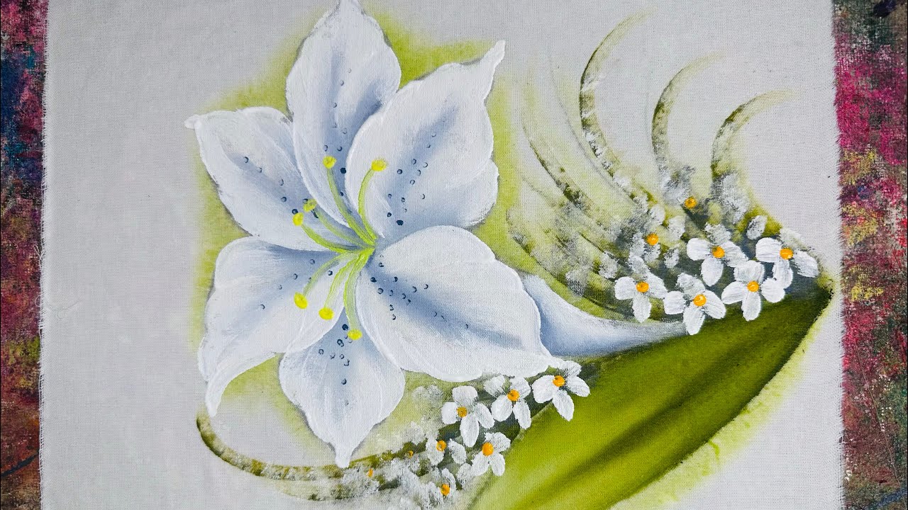 Aprenda a pintar lírio branco
