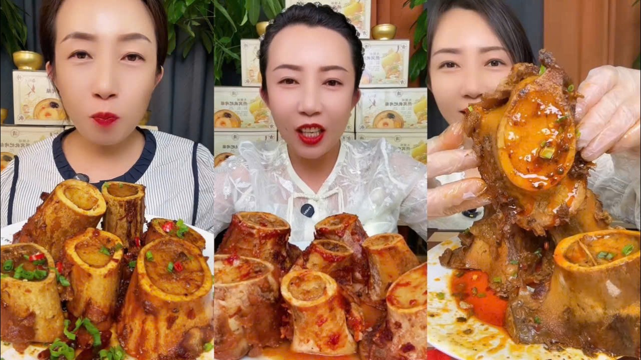MUKBANG beef bone marrow ASMR  - The best of delicious Lien Huong food #1891
