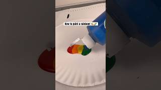 EASY way to paint a rainbow! 🎨🌈 #easypainting #paintingtips #tipsandtricks  #lifehacks #rainbow