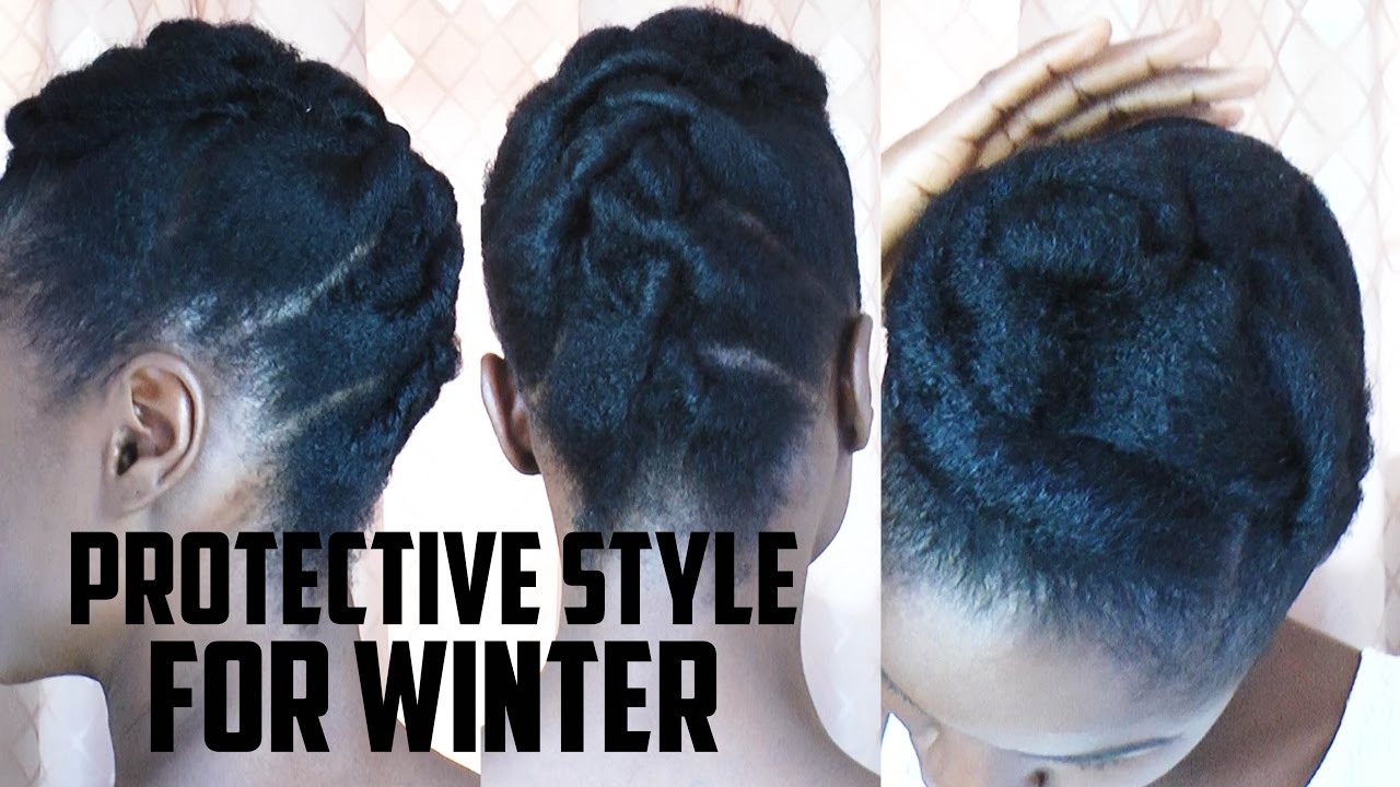 Tuck n Pin Updo PROTECTIVE Natural HAIRSTYLE for Winter Weather