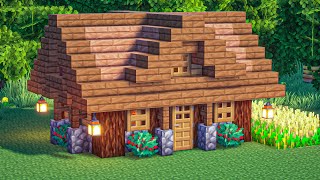 Minecraft Tutorial House Build Survival Wooden House Build Part 33