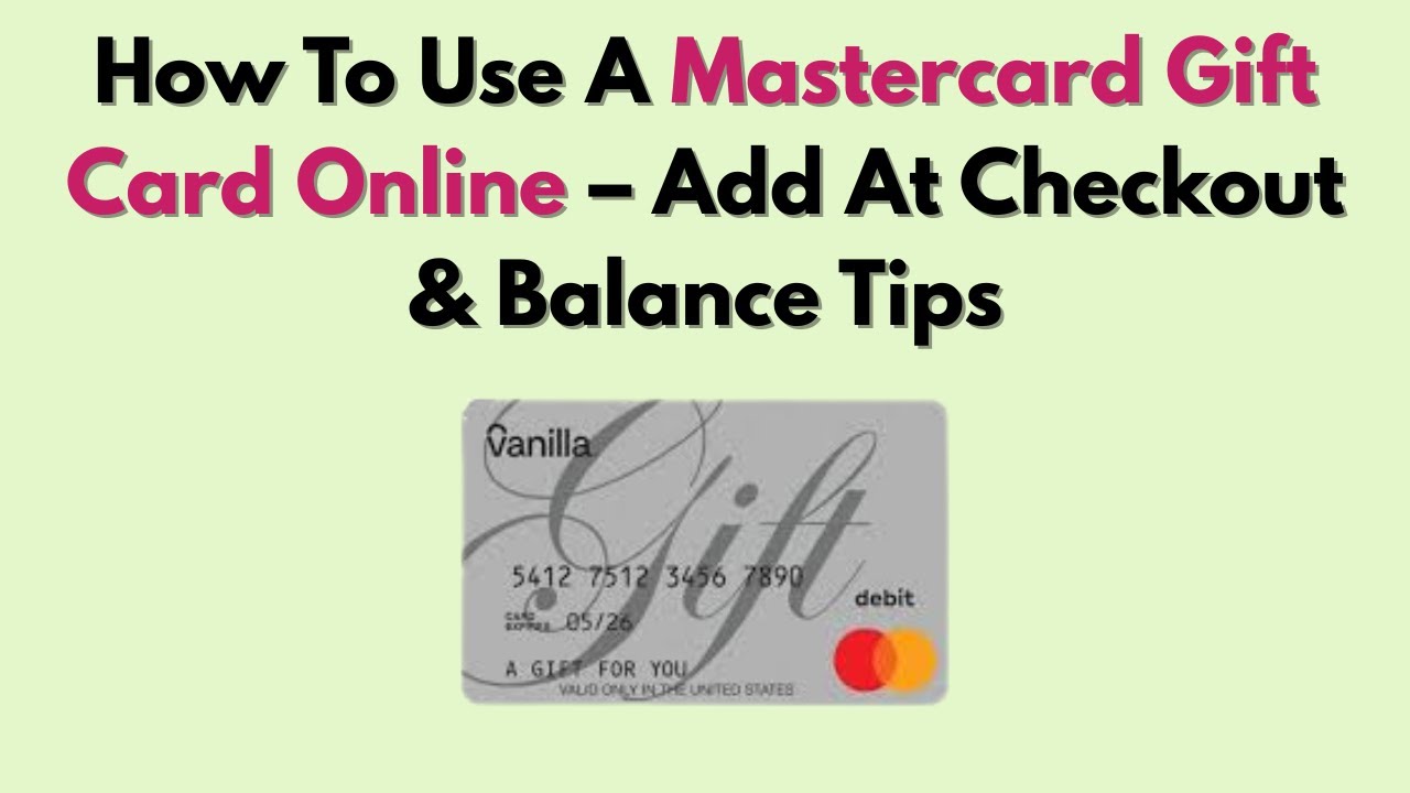 How To Use A Mastercard Gift Card Online - YouTube