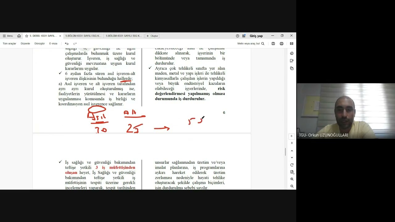 1. DERS- 6331 SAYILI İŞ SAĞLIĞI VE GÜVENLİĞİ KANUNU - 2. BÖLÜM