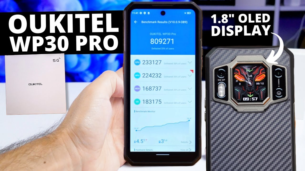 6.78 Oukitel WP30 Pro 5G Rugged 120W Charge 11000mAh 12GB+512GB 120Hz  108MP NFC