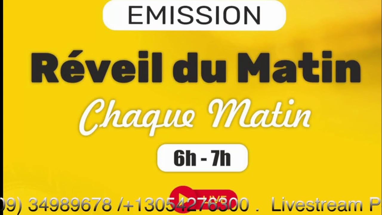 Emission réveil du matin;Vendredi 6 Mars 2026
