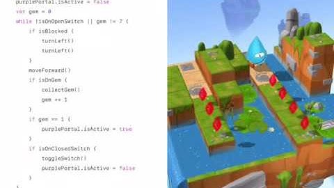 Swift Playgrounds: Portal On and Off: Code Solution and Run