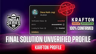 Final Solution BGIS 2026 Registration Unverified Profile Problem | How To Verify eSports Profile 