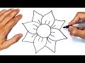 How to draw a Flower Step by Step | Easy drawings