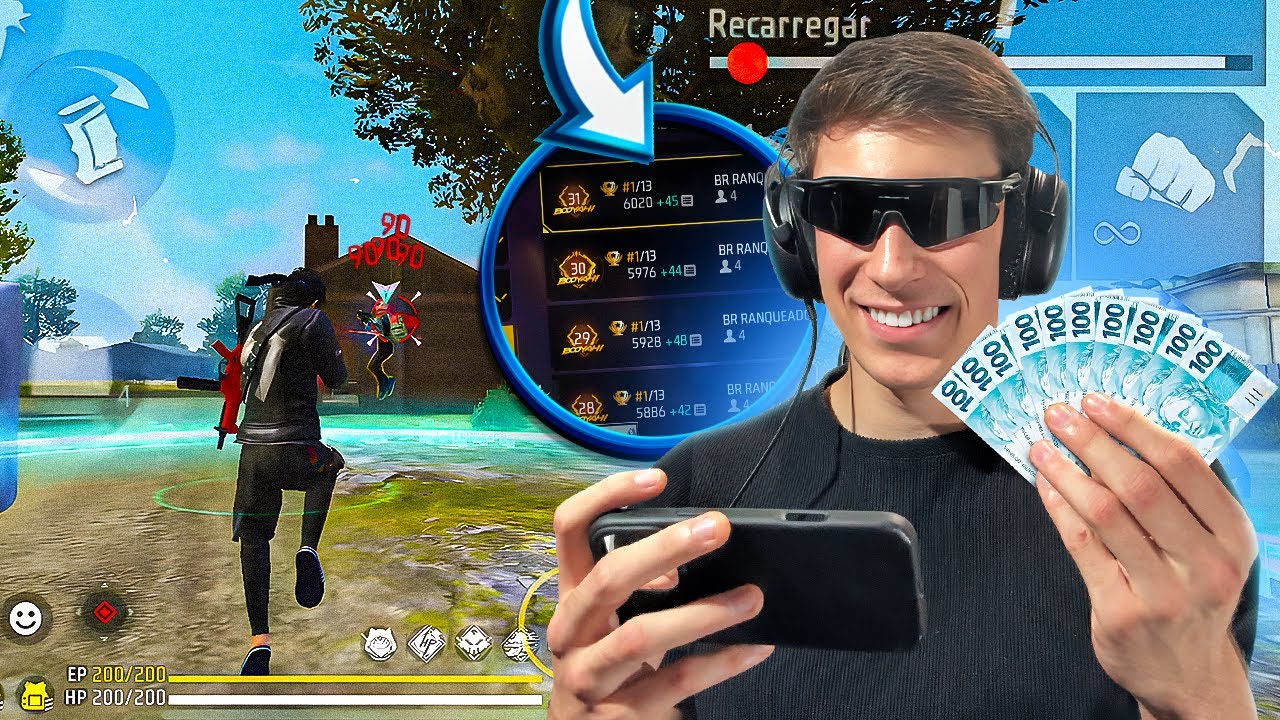 JOGANDO APOSTADO ATÉ CONSEGUIR MIL REAIS! FREE FIRE MOBILE 