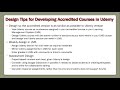 How to Design Courses in Udemy for Academic Credit