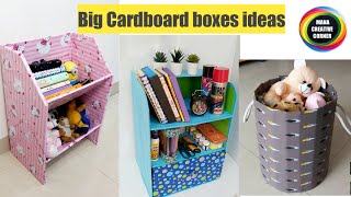 3 BIG CARDBOARD BOXES REUSE IDEAS/ RECYCLE BIG CARDBOARD BOXES/CARDBOARD BOXES CRAFTS  FOR STORAGE