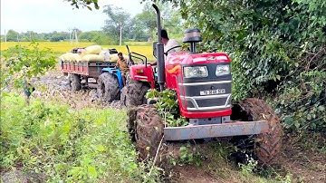 New holland tractor stuck in mud and pulling by Mahindra tractor | tractor |
