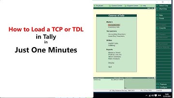 #How To Load TCP or TDL File in Tally || CIBS