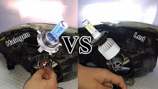 HALOGENA VS LED│INSTALAR BOMBILLA LED H4 EN FAROS DE COCHE