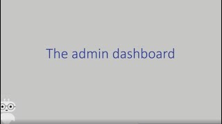 The admin dashboard