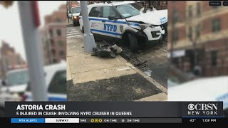 Queens Crash With Police Cruiser Overturns Cars, Injures 5