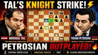 Mikhail Tal vs Tigran Petrosian (1967) ♟️ | Tal's Brilliant Knight Sacrifice! | Classic Chess Game screenshot 1