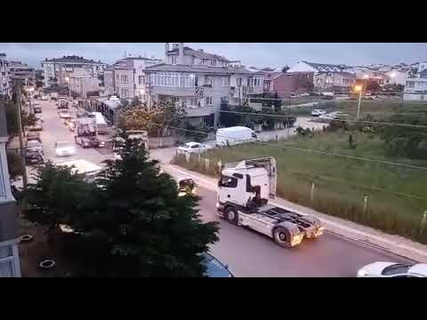 Bandırma'da tır ve kamyon  şoförlerinden seçim konvoyu