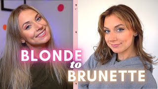 Blonde to Brunette Hair Transformation