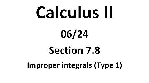 Calculus II - Lecture 14 (06/24)